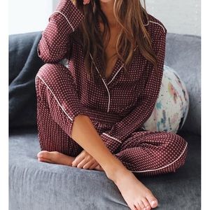 Something Navy Satin Pajama Set